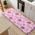 thumbnail image 5 of Pink Breast Cancer and Pioneer Flower Kitchen Rug Mat,Kitchen Runner Rugs Non Skid Washable,Decorative Kitchen Floor Mats for Kitchen,Sink,Laundry,17"x47.2", 5 of 7