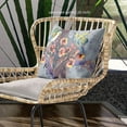 thumbnail image 2 of Amrita Sen Hummingbird Love Throw Pillow with Removable Cover in Brown Blue Gray 18x18, 2 of 5