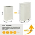 thumbnail image 4 of BGTREND 28'' Tall & Slim Laundry Hamper with Lid and Wheels Narrow Laundry Basket Collapsible Dirty Clothes Hamper Portable Laundry Storage Bin Oxford (65L, Beige), 4 of 10