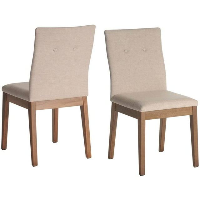 Manhattan Comfort Chaise d'Appoint Leroy en Beige Foncé (Lot de 2)