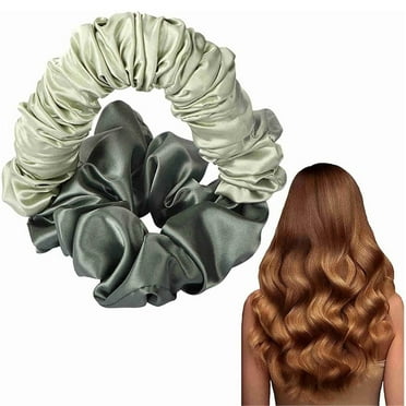 Heatless Curling Silk Scrunchies for Women,Silky Satin Hair Ties,Sleepy,Styling Accessories,Soft Elastic Satin Silk Scrunchies for Hair Sleep