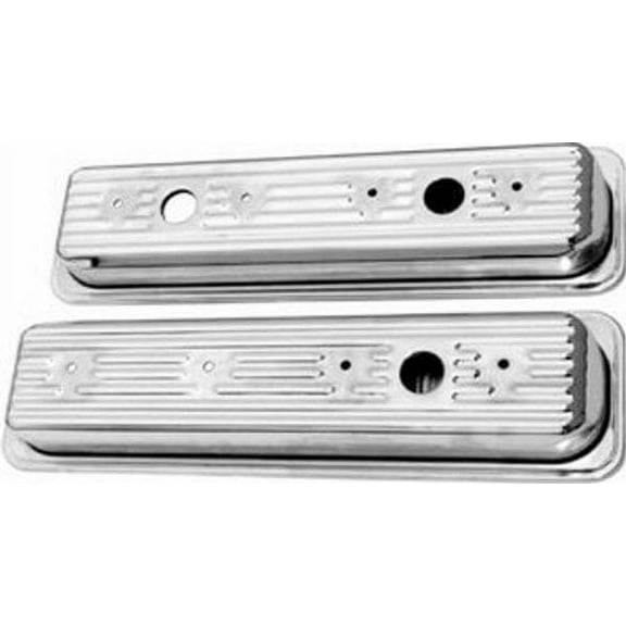 Racing Power R9702 Chrome Short Valve Cover - Baffled (Includes Grommets)