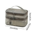 thumbnail image 3 of Mesh Toiletry Bag Travel Cosmetic Bag Large Capacity Multi Layer Makeup Bag Transparent Organizer Bag with Handle for Women Men Hanging Toiletries Bag Portable Storage Bag, 3 of 5