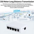 thumbnail image 2 of 2X 4 Port POE Extender 100Mbps 1 in 4 Out 250 Meters Network Switch Repeater IEEE802.3af/At for PoE Switch NVR IP Camera, 2 of 7