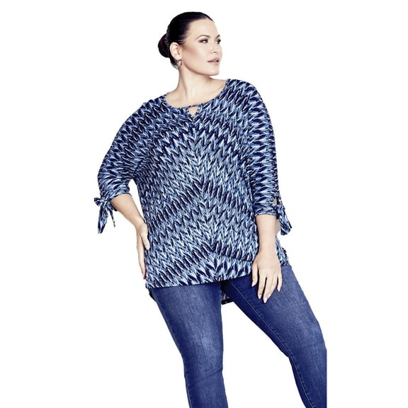 Avenue Women's Plus Size Analise Chevron Top