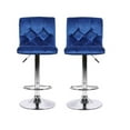thumbnail image 1 of Plata Décor Import Inc. Tabouret réglable Alan en velours bleu – Lot de 2 pour îlots de cuisine, bars d'intérieur et salles à manger modernes, 1 of 7