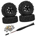 thumbnail image 2 of Milaget 4 Pcs 1/30 Roues et Pneus de Voiture RC Accessoires Haute Performance pour SCX30 Noir, 2 of 9