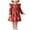 Red, variant on Girls Ruffle Long Sleeve Dress All Over Christmas Tree Printed Lightweight Cute Loose Casual Dresses