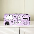 thumbnail image 4 of Happy Halloween Throw Blanket Twin 60x80 Cartoon Hand Drawn Style Ghost Bed Blanket for Kids Boys Girls Teens Cute Wild Animal Bat Candle Stars Graffiti Flannel Blanket for Party, 4 of 6