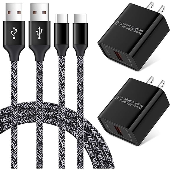can Type C Fast Charger for Moto G Pure/G Stylus 5G 2025/G 5G 2022/G Power 2026 2025/G Play 2026/2024,18W Quick Charge 3.0 Rapid Wall Charger Adapter 2PC 6ft USB C Cable