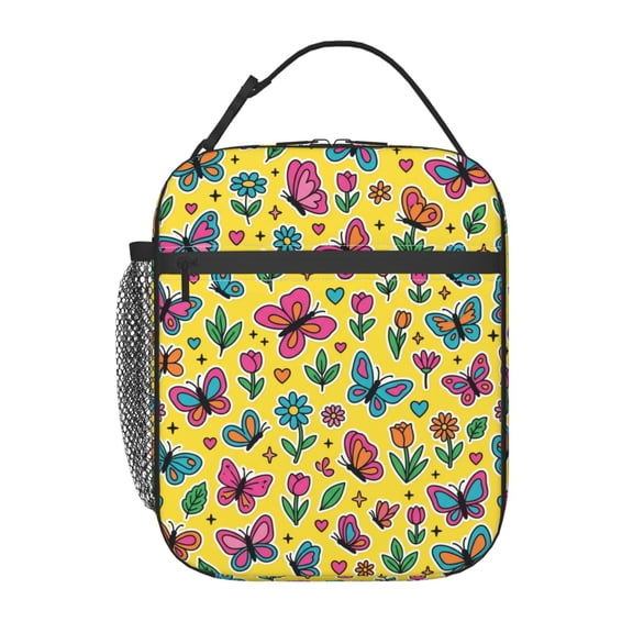 Butterfly Lunch Bag Cute Watercolor Butterflies Insulated Lunch Box For Women Men Reusable Lunch Tote For Office Work Picnic Hiking
