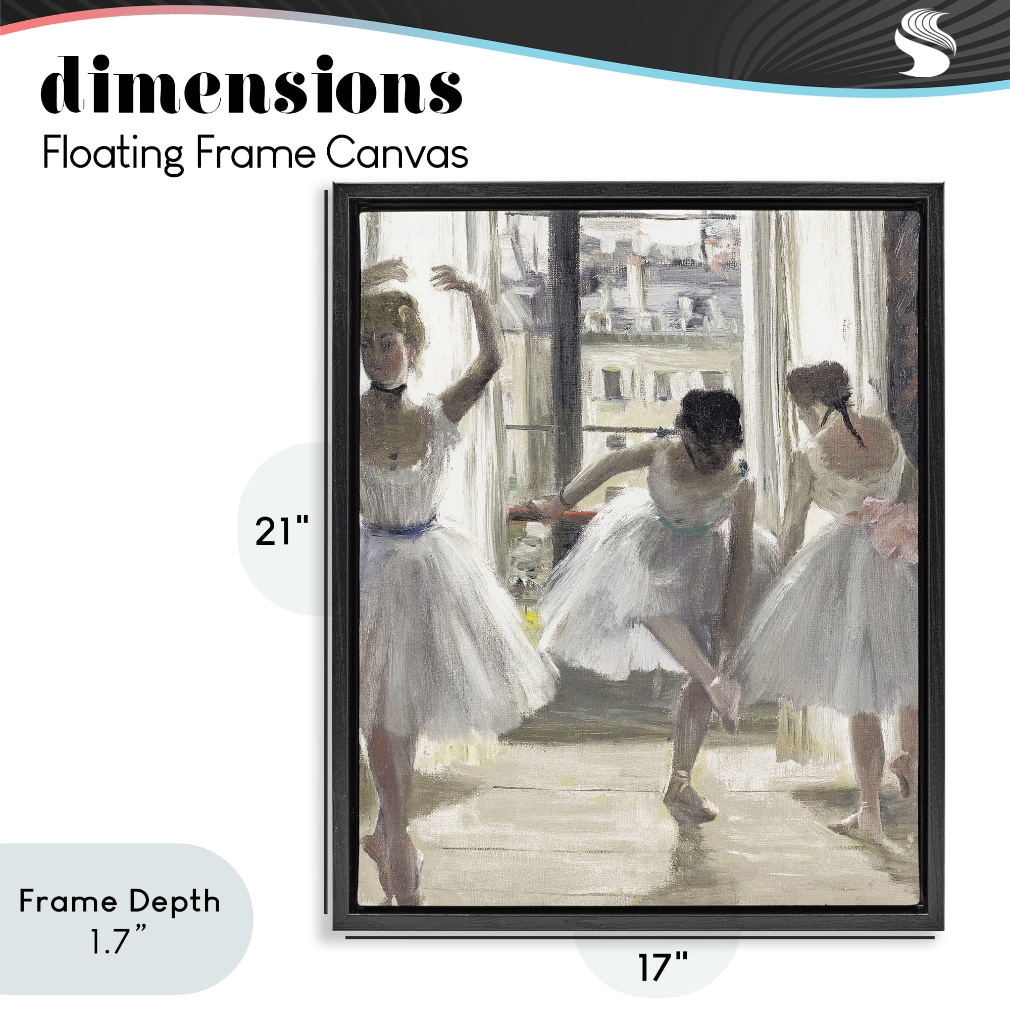 Stupell Industries Ballet Class In Practice Black Framed Floater Canvas Wall Art, design by Leah Straatsma