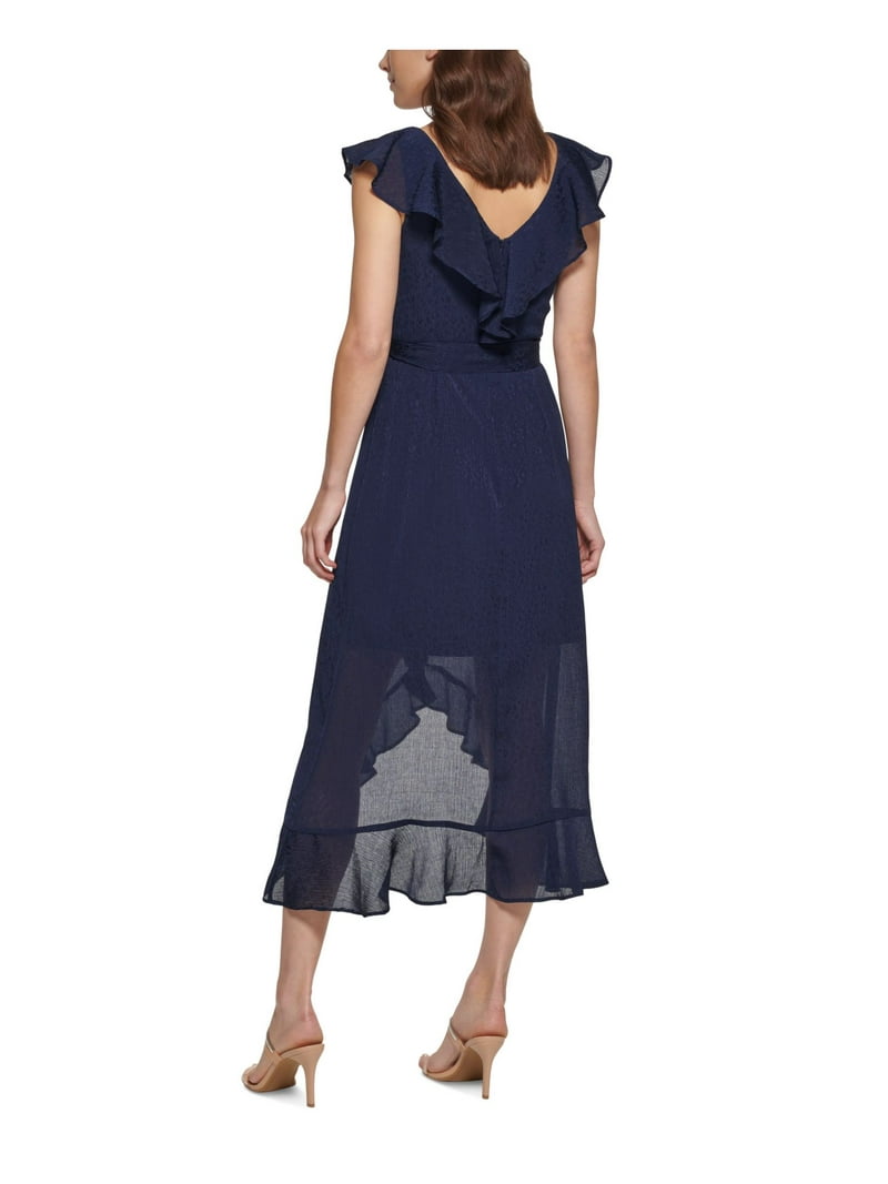 sachin and babi light blue dress Short Sleeve Dress DKNY Women's Knot Neck Detail Short Puff Sleeve Dress main image 1