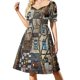 thumbnail image 2 of Flower Power - Vestido retro de flores de los años 60 y 70, manga corta, vestidos de noche de lujo 2025, ropa de mujer, vestido, 2 of 7