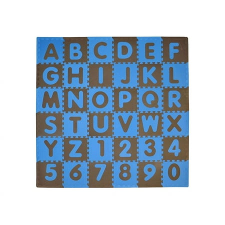 Tadpoles alpha & numeric - ABC Floor Mat - blue, brown