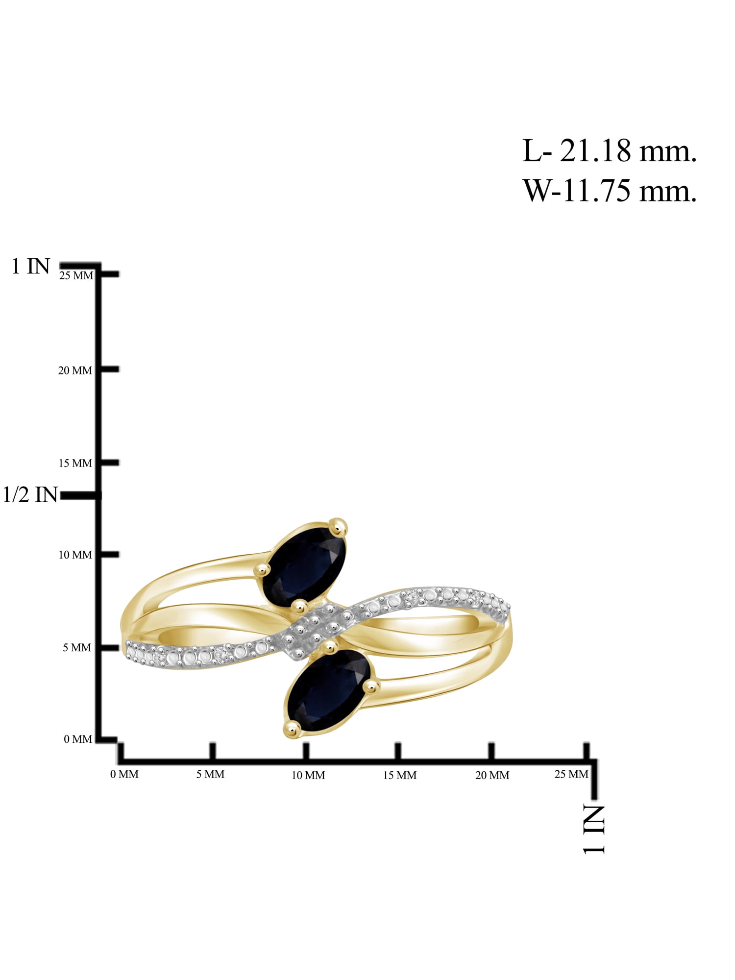 2 1/2 Carat T.G.W. Sapphire And White Diamond Accent 14k Gold Over Silver 3-Piece Jewelry set