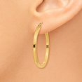 thumbnail image 3 of Real 14kt Yellow Gold 2mm Princess Square Tube Hoop Earrings; for Adults and Teens; for Women and Men, 3 of 4