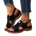 thumbnail image 5 of HAJWOH Orthopedic Sandals for Women Non Slip Slip on Arch Support Flat Wedge Sandals Breathable Walking Shoes 2026 New Beach Foam Shoes Black 37, 5 of 5