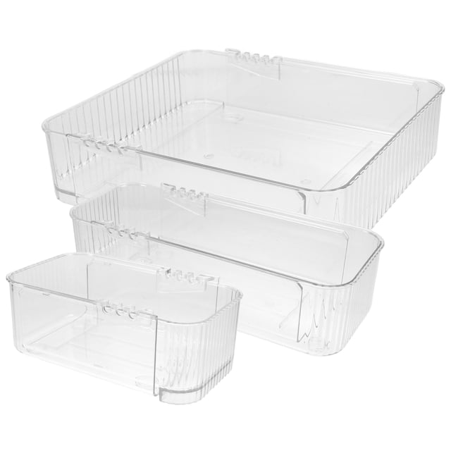 FOMIYES 3Ud Organizadores Transparentes Para Cajones Con Compartimentos Espaciosos Para Oficina Cocina Y