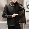 thumbnail image 3 of Chaquetas de piel sintética de vellón grueso para hombre, abrigos casuales de moda ajustados cortavientos para hombre, abrigo de piel sintética de felpa, abrigo cálido de terciopelo para invierno, 3 of 5