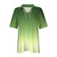 thumbnail image 4 of Fiudx Ropa de Mujer Blusas con Estampado Degradado para Mujer, Camiseta de Manga Corta, Top con Cuello Vuelto, 4 of 5