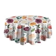 thumbnail image 5 of Pioneer Flower Floral Print Pattern Round Tablecloth 60"x60",Wrinkle Wipeable Table Cloth for Kitchen Dining Room Picnic Patio Party, 5 of 6