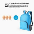 thumbnail image 6 of hulanddfd Backpack Foldable Waterproof Backpack with Front Zipper Pocket 12.6"x16.14"x4.72" Fluorescent Color Daypack for Camping Travel Hiking Gift for men and women Blue, 6 of 11