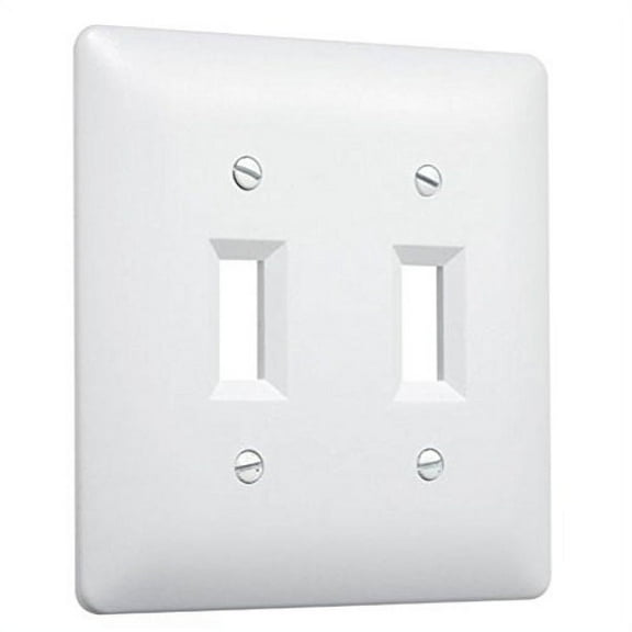 Taymac 4400W Double Toggle Switch Wall Plate,White 2-Gang / 10 Each