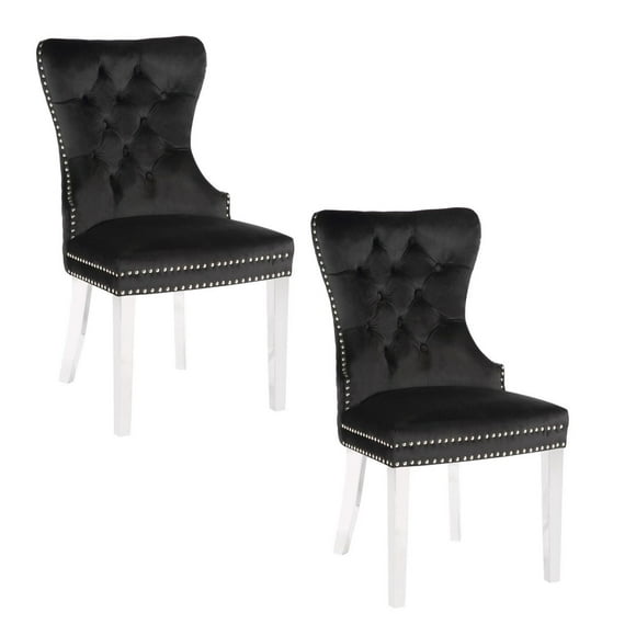 Chaise à Oreilles Plata Import en Noir - Set 2