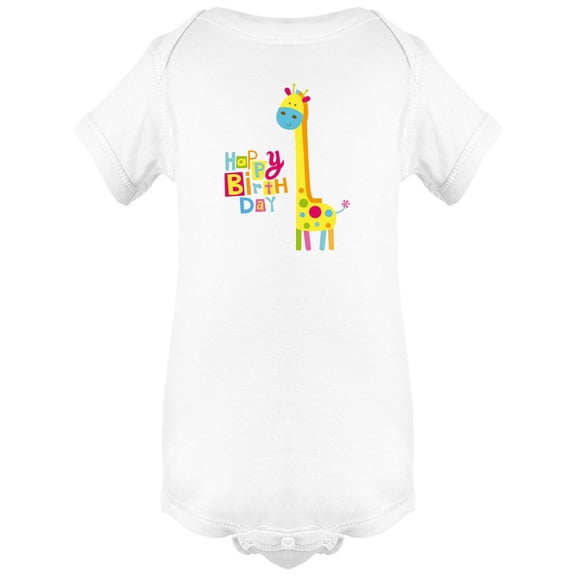Happy Birthday Cool Giraffe Bodysuit Infant -Image by Shutterstock, 6 Months