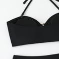 thumbnail image 6 of Bathing Suit for Women Halter Ring Linked Tie Side Bikini Sets Two Piece Swimsuit (Black,L), 6 of 6