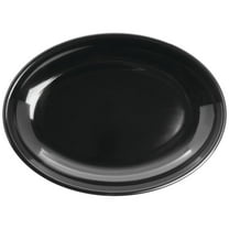 HUBERT® Shallow Serving Bowl Oval Black Melamine - 16" L x 12" W x 2" H