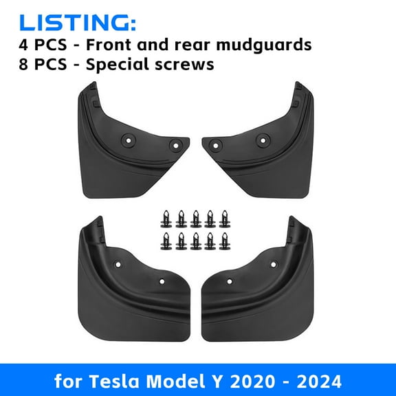 For Tesla Model Y 2021 2022 2023 2024 Car Wheel Mud Flaps Splash Guards MudFlaps Front Rear Fender TPE Mudguards Protector