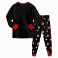 thumbnail image 5 of Gibobby Toddler Boys Pajamas Boy Fall Winter Pajamas Set 2PC Long Sleeve Crewneck Sleepwear Cute Print Pjs For Boys 1t 2t 3t 4t 5t Casual Kids Sleepwear Toddler Boys Clothes,Black,Size 5-6 Years, 5 of 7