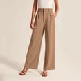 thumbnail image 2 of Women's Wide Leg Pants Elegant Drapey Office Work Business Commuting Solid Color High-Waisted Pant Comfy Loose Loung Pants, 2 of 6