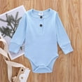 thumbnail image 3 of EnJoCho Kids Birthday Clothing Kids Toddler Baby Girls Boys Long Sleeve Solid Ribbed Romper Bodysuit Outfits Clothes Toddler Winter Trendy Bodysuit Home Wear, 3 of 3