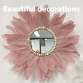 thumbnail image 3 of Espejo De Flores, Decoración De Pared De Flores De Estilo Nórdico, Espejo De Plumas De Macramé, Decoración Montada En La Pared Para Sala De Estar Y Dormitorio Yuarrent HA026970-04, 3 of 6