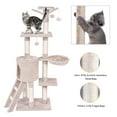 thumbnail image 6 of Pefilos 56" Cat Tree Tower for Indoor Cats with Ladder, Scratching Posts Cat Condo for Multiple Cats Jump Platform Cat Furniture Activity Center, Beige, 6 of 9