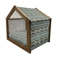 thumbnail image 2 of Ethnic Pet House, Indigenous Motifs Inspired by Mexican Culture Traditional Borders, Outdoor & Indoor Portable Dog Kennel with Pillow and Cover, 5 Sizes, Multicolor, by Ambesonne, 2 of 5