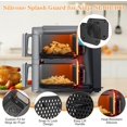 thumbnail image 2 of 2 Pack Silicone Splash Guard for Ninja SL401/400 Airfryer, Reusable Heat Resistant Oil Splatter Mat with Secure Lock Tabs & Easy-Lift Handle, Ninja Crispi Air Fryer Protector Accessory, 2 of 7
