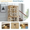 thumbnail image 6 of MDQMD Light Oak Tall Storage Curio Cabinet with 4 Adjustable Glass Shelves and Led Light, Wooden Display Storage Cabinet with Glass Doors for Living Room, 6 of 10