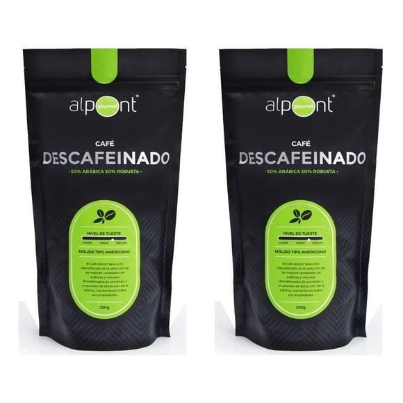 Alpont Gourmet Café Descafeinado Molido 250 Gramos 2 Piezas