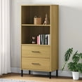 thumbnail image 5 of vidaXL Bookshelf Book Cabinet with 2 Drawers Storage Cabinet OSLO Solid Wood, 5 of 6