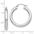 thumbnail image 2 of 10k White Gold Hollow Polished Hinged post 4mm x 30mm Tube Hoop Earrings 20x29.83mm Wide 4mm Thick Hoop Earring for Wome, 2 of 2