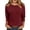 Wine, variant on cocolona Womens Solid Color 3/4 Sleeve Tops Crew Neck Basic Loose Shirt Dressy Casual Outfits Blouses
