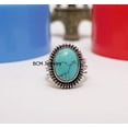 thumbnail image 2 of Solid 925 Sterling Silver Ring For Unisex, Natural Turquoise Ring Gemstone Unique Handcrafted Ring For Her Or Him, 2 of 5