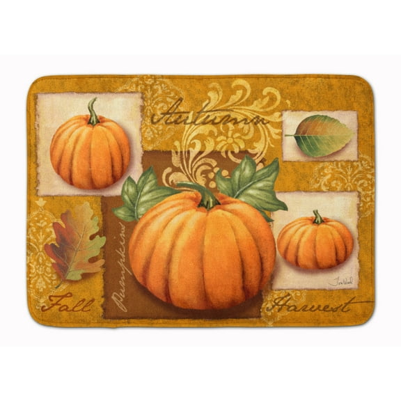 Carolines Treasures PTW2006RUG Fall Harvest Pumpkins Machine Washable Memory Foam Mat 19 X 27" multicolor