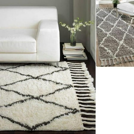 Nuloom Hand Knotted Moroccan Trellis Natural Wool Rug 4 X 6 Nuloom Hand Knotted Moroccan Trellis Natural Wool Rug 4