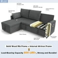 thumbnail image 4 of Betisef Sleeper Soft Bed,Pull Out Couch Bed with Storage Chaise,Iron Frame Soft Futon Sofa,Convertible Sleeper Couch for Living Room/Apartment/Office. (Corduroy L-Shape, Beige), 4 of 5