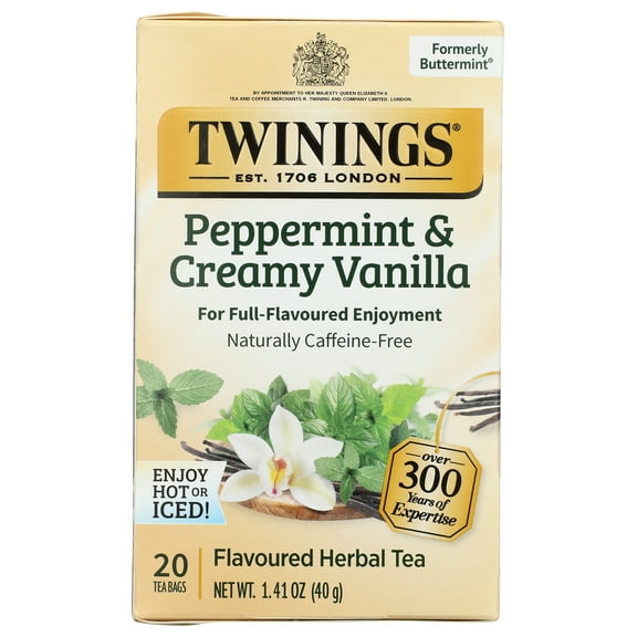 Pack of 6, Twining Tea Peppermint & Creamy Vanilla Herbal Tea, 20 bg